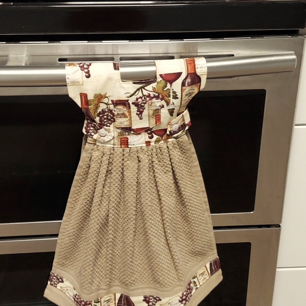 Wine printed Hanging Towel Dress